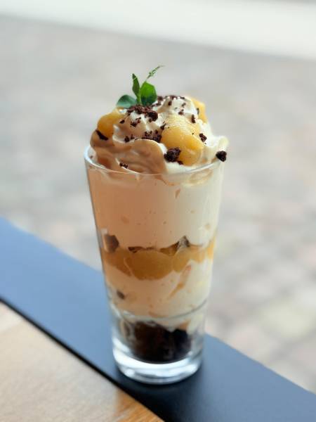 MANDARINE, POIRE, CACACAO DESSERT DE LA CARTE D’AUTOMNE 2025