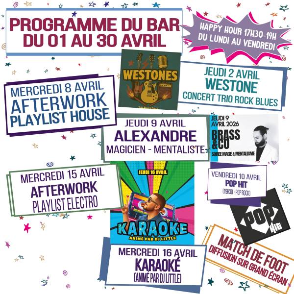 PROGRAMME AVRIL RESTURANT -BAR BRASS&CO