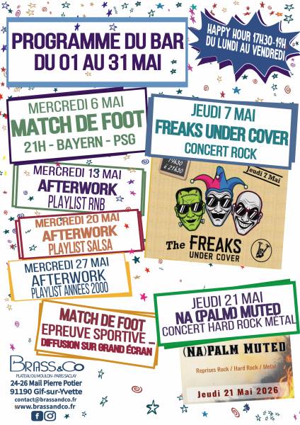 PROGRAMME MAI RESTAURANT - BAR BRASS&CO