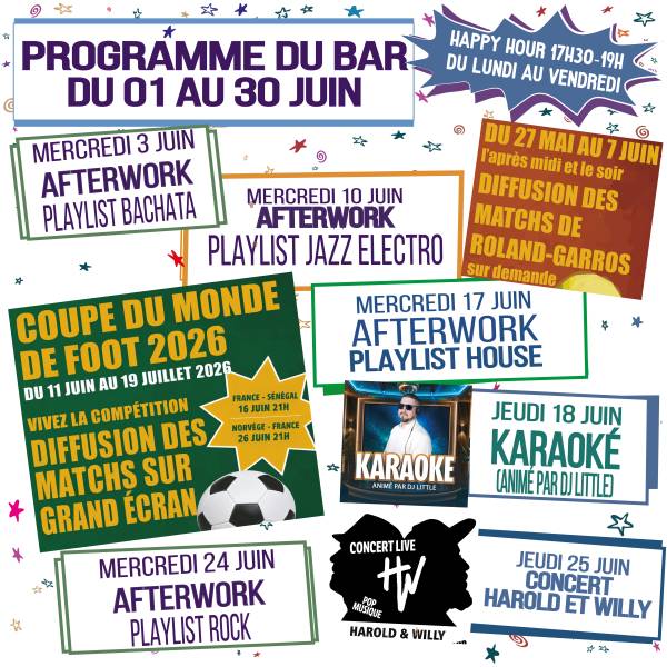 PROGRAMME JUIN 2026 RESTAURANT - BAR BRASS&CO